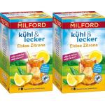 Milford kühl & lecker Eistee Zitrone | Ohne Kalorien | Ohne Zucker | Laktosefrei | Glutenfrei | Vegan | 20 Teebeutel | 50 g (Packung mit 2)