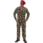 Khakifarbene Buttinette Soldaten-Kostüme für Herren 