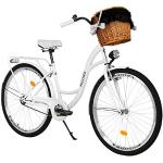 Milord. 28 Zoll 3-Gang weiß Komfort Fahrrad mit Korb und Rückenträger, Hollandrad, Damenfahrrad, Citybike, Cityrad, Retro, Vintage