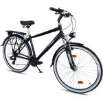 Milord Trekking Fahrrad für Herren, Citybike, Aluminium, 28 Zoll, Schwarz, 21-Gang Shimano