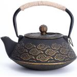 Reduzierte Schwarze Asiatische Teekannen mit Sieb 800 ml aus Gusseisen rostfrei 