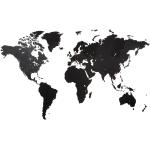 Schwarze Weltkarte Poster mit Weltkartenmotiv 