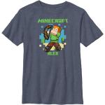 Blaue Kurzärmelige Minecraft Kinder T-Shirts aus Baumwolle 