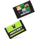 Schwarze Minecraft Jungenportemonnaies & Jungenwallets mit Klettverschluss aus Polyester 