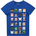 Royalblaue Kurzärmelige Minecraft Kinder T-Shirts für Jungen 