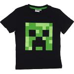 Schwarze Minecraft Kinder T-Shirts für Jungen Größe 140 