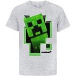 Reduzierte Graue Elegante Kurzärmelige Minecraft Kinder T-Shirts aus Baumwolle für Jungen für den für den Sommer 