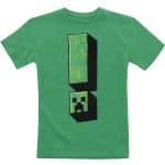 Grüne Unifarbene Minecraft Rundhals-Ausschnitt Kinder T-Shirts aus Baumwolle Größe 140 
