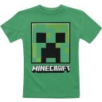 Grüne Unifarbene Minecraft Rundhals-Ausschnitt Kinder T-Shirts aus Baumwolle Größe 140 