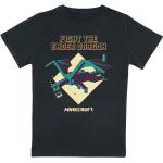 Schwarze Unifarbene Minecraft Rundhals-Ausschnitt Kinder T-Shirts aus Baumwolle Größe 116 