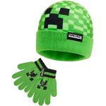 Grüne Minecraft Mütze Schal Handschuh Sets für Kinder für Jungen für den für den Frühling 