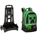 Grüne Minecraft Rucksack-Trolleys mit Reißverschluss klappbar für Kinder 