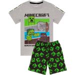 Schwarze Melierte Minecraft Kinderschlafanzüge & Kinderpyjamas mit Halloween-Motiv für Jungen Größe 140 