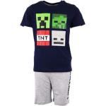 Dunkelblaue Motiv Minecraft Kinderschlafanzüge & Kinderpyjamas aus Baumwolle trocknergeeignet für Jungen Größe 116 