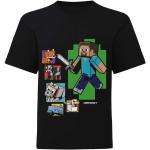 Schwarze Kurzärmelige Minecraft Kinder T-Shirts aus Baumwolle für Mädchen Größe 140 