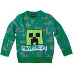 Grüne Minecraft Rundhals-Ausschnitt Kinderstrickpullover aus Acryl für Mädchen Größe 134 für den für den Herbst 