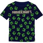 Schwarze Casual Kurzärmelige Minecraft Rundhals-Ausschnitt Kinder T-Shirts aus Baumwolle für Jungen 