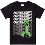 Reduzierte Schwarze Kurzärmelige Minecraft Kinder T-Shirts aus Baumwolle für Jungen 
