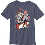 Blaue Kurzärmelige Minecraft Herrenfanshirts mit Wolfmotiv aus Baumwolle Größe XL 