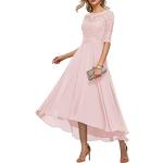 Hellrosa Elegante Halblangärmelige Minetom Maxi Lange Abendkleider aus Chiffon für Damen Größe S für Hochzeitsgäste für den für den Sommer 