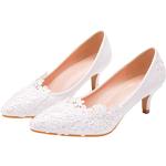 Weiße Elegante Minetom High Heels & Stiletto-Pumps in Normalweite für Damen Größe 43 für die Braut 