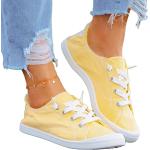 Gelbe Minetom Low Sneaker mit Schnürsenkel in Normalweite aus Textil atmungsaktiv für Damen Größe 38 für den für den Herbst 
