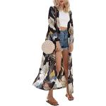 Blumenmuster Boho Minetom Maxi Kimono-Jacken durchsichtig aus Chiffon für Damen Größe XXL für den für den Sommer 