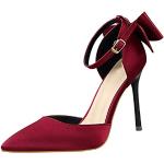 Bordeauxrote Minetom High Heels & Stiletto-Pumps mit Nieten für Damen Größe 38 