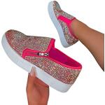 Rosa Casual Minetom Low Sneaker mit Strass ohne Verschluss in Normalweite atmungsaktiv für Damen Größe 41 