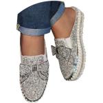 Silberne Casual Minetom Low Sneaker mit Strass ohne Verschluss atmungsaktiv für Damen Größe 35 