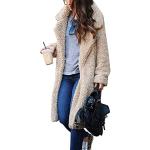 Aprikose Unifarbene Oversize Minetom Maxi Stehkragen Winterjacken aus Fleece für Damen Größe S für den für den Winter 