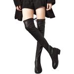 Schwarze Minetom Blockabsatz Damenoverkneestiefel in Normalweite aus Gummi Größe 43 für den für den Winter 