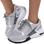 Silberne Minetom Pailletten-Sneaker mit Pailletten mit Schnürsenkel in Normalweite leicht für Damen Größe 42 