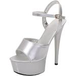 Silberne Business Minetom High Heels & Stiletto-Pumps in Normalweite für Damen Größe 43 zur Hochzeit 