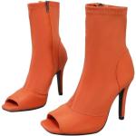 Orange Minetom Offene High Heel Stiefeletten & High Heel Boots mit Reißverschluss in Normalweite atmungsaktiv für Damen Größe 41 für den für den Herbst 