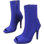 Blaue Minetom Offene High Heel Stiefeletten & High Heel Boots mit Reißverschluss in Normalweite atmungsaktiv für Damen Größe 43 für den für den Herbst 