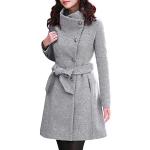 Graue Elegante Minetom Winterjacken aus Wolle für Damen Größe S für den für den Winter 