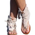 Aprikose Vintage Minetom Römersandalen & Gladiator Sandalen mit Riemchen in Normalweite leicht für Damen Größe 42 für den für den Sommer 