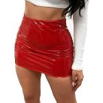 Rote Minetom Mini Kunstlederröcke aus Leder enganliegend für Damen Größe S für Partys 