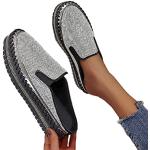 Schwarze Minetom Pailletten-Sneaker mit Pailletten ohne Verschluss in Normalweite leicht für Damen Größe 38 