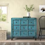 Reduzierte Blaue Shabby Chic Kleinmöbel aus Massivholz mit Schublade Breite 0-50cm, Höhe 50-100cm 