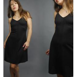 Mini Schwarzes Hemdchen Vintage Kleid Sommerkleid A-Linie Partykleid Das Kleine Schwarze Small