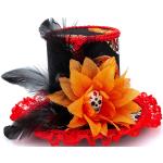 Schwarze Blumenmuster Buttinette Faschingszylinder für Damen 