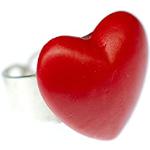Rote Motiv Miniblings Ringe mit Herz handgemacht für Herren zum Valentinstag 