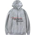 MINIDORA The Vampire Diaries Herren Hoodie Unisex Hoodie Sweatshirt für Fans(L,Grau)
