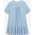 Blaue Oversize Monki Mini V-Ausschnitt Minikleider & kurze Kleider mit Volants für Damen Größe XXL 