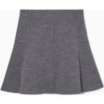 Graue Melierte COS Mini Wollröcke aus Wolle für Damen Größe XS für den für den Herbst 