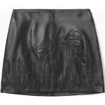 Schwarze Elegante COS Mini Lederröcke aus Leder für Damen Größe XS für den für den Herbst 