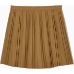 Hellbraune COS Mini Nachhaltige Faltenröcke mit Reißverschluss aus Wolle für Damen Größe M 
