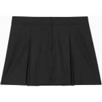 Schwarze COS Mini Faltenröcke aus Wolle für Damen Größe L 